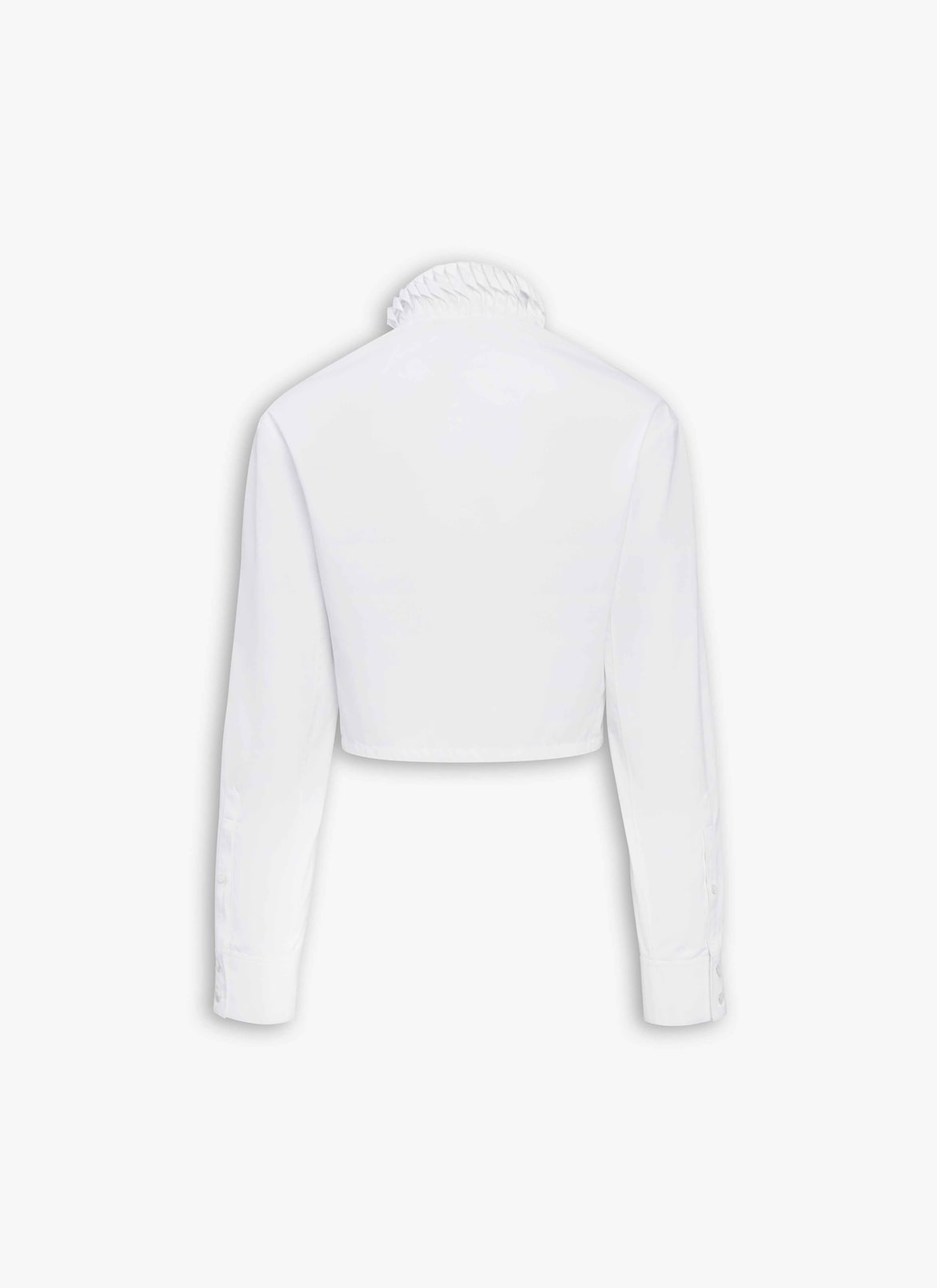 BLUSA CORTA DE POPELINA DE ALGODÓN ALAÏA BLANCO BLUSA CORTA DE POPELINA DE ALGODÓN